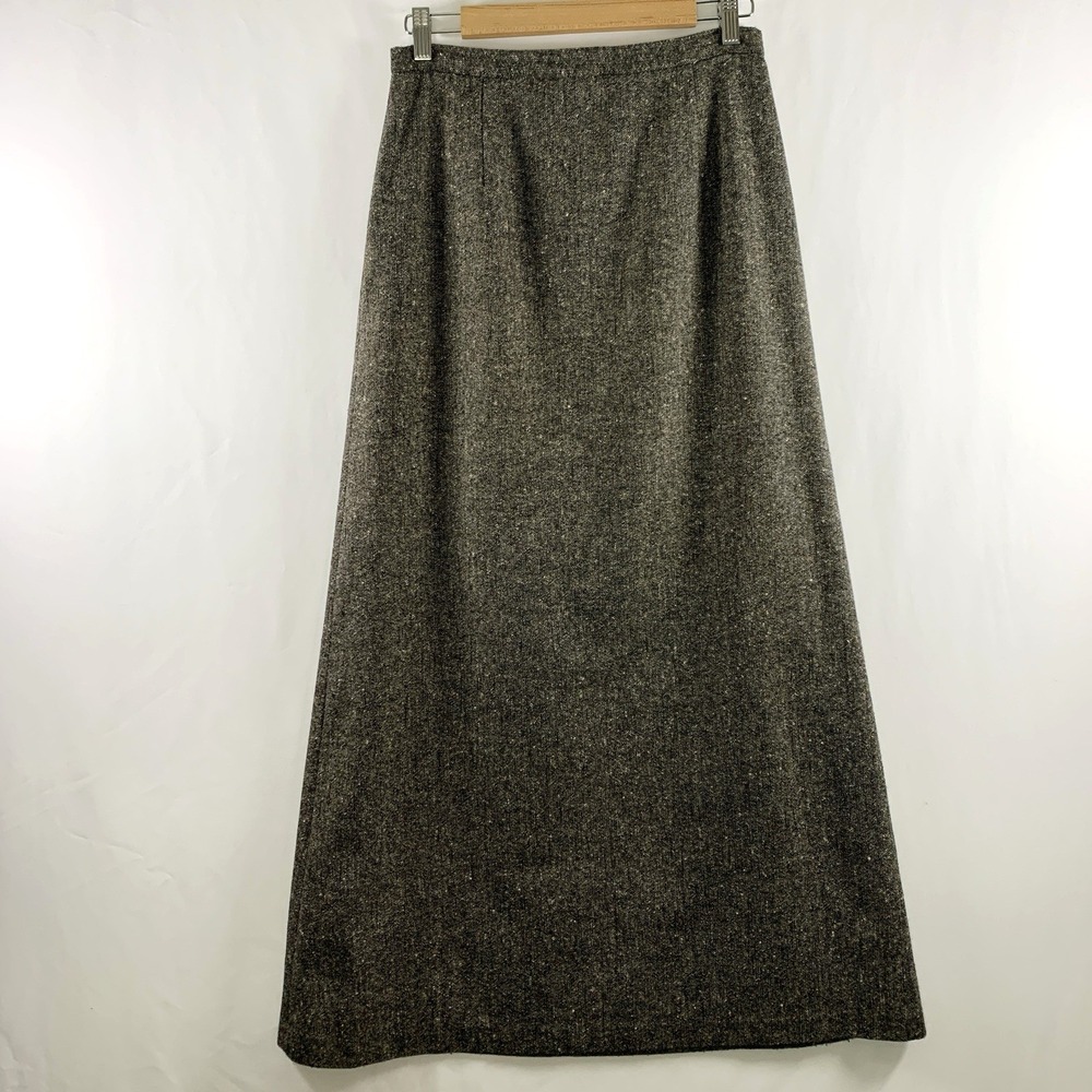 Old Money Womens Donegal Tweed A Line Maxi Skirt Equestrian Countryside Academia